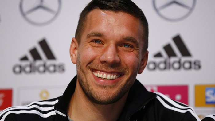 Football Soccer - Germany Press Conference - German Football Museum, Kamen, Germany - 21/3/17 Germanys Lukas Podolski during the press conference Reuters / Wolfgang Rattay Livepic