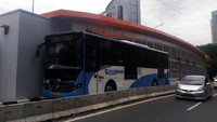 Jalan layang tersebut telah dilakukan uji coba dengan menggunakan bus TransJakarta pada 14 maret lalu. Pool/Dok. Bina Marga DKI.