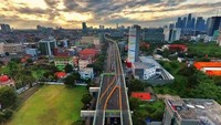 Proyek jalan melayang (elevated) untuk Trans Jakarta rute Ciledug-Blok M-Tendean sudah selesai dikerjakan secara struktural. Pool/Dok. Bina Marga DKI.