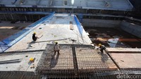Nantinya Stadion Renang GBK akan dinaungi oleh atap raksasa dengan bentang hingga 86 meter.