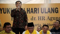 Setya Novanto saat berbicara di podium.