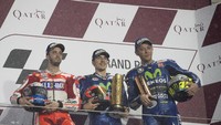 Maverick Vinales memulai kiprahnya dengan tim Movistar Yamaha dengan kemenangan pada seri pembuka di Losail dalam seri MotoGP Qatar pada 26 Maret (Foto: Mirco Lazzari gp/Getty Images)