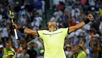Menghadapi Kohlschreiber di Crandon Park Tennis Center, Key Biscayne, Amerika Serikat, Minggu (26/3/2017) waktu setempat, Nadal menang 0-6, 6-2, 6-3. Bagi Nadal, pertandingan ini adalah pertandingan ke-1.000 dalam kariernya. Geoff Burke-USA TODAY Sports.