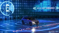 Mobil dilengkapi dengan fitur Multi View Camera System untuk melihat kondisi sekitar mobil. Foto: Honda