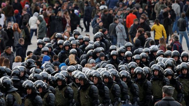 Polisi Rusia bersiaga mengawal unjuk rasa di Moskow