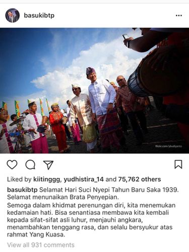 Pesan Ahok-Djarot dan Anies-Sandi di Hari Raya Nyepi