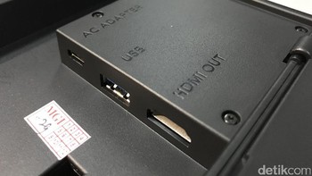 Penampakan port USB 3.0, HDMI, dan colokan daya di docking Nintendo Switch. Foto: afr/detikINET