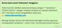 Gambar 2: Scam Telkomsel yang disebarkan melalui Whatsapp