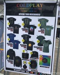 Ini Harga Merchandise Coldplay di Singapura