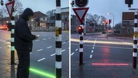 Sebuah kota di Belanda, Bodegraven memasang lampu lalu lintas khusus bagi mereka yang ketergantungan menatap ponselnya saat sedang berjalan atau menyebrang. Foto: Drivespark