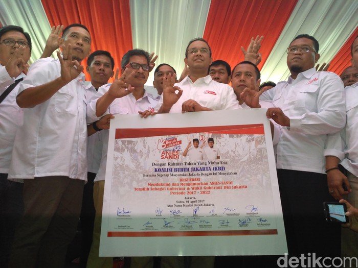 13 Organisasi Buruh Jakarta Dukung Anies-Sandiaga