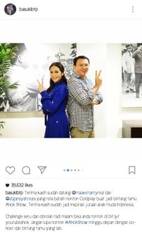 Ahok Posting Foto Bareng Maia Estianty Sambil Pose 2 Jari