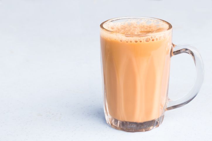 Tea with milk or popularly known as Teh Tarik in Malaysia