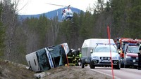 Bus tersebut membawa sekitar 50 anak-anak dan beberapa orang dewasa. TT News Agency/Nisse Schmidt/via REUTERS.