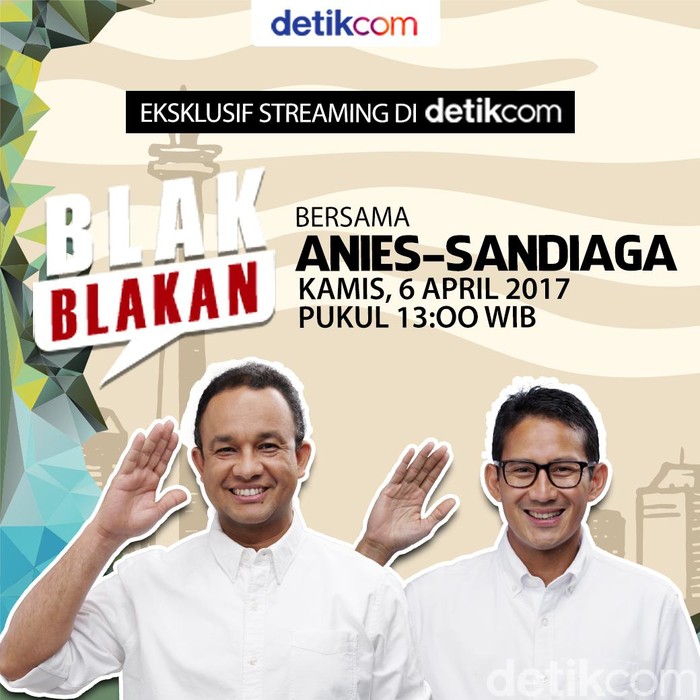 Sesaat Lagi Live Streaming Blak-blakan Anies dan Sandiaga