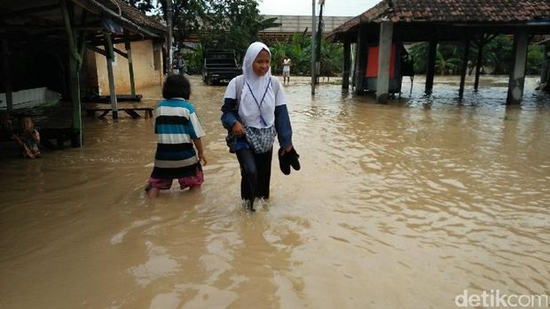 Kondisi banjir di Cilegon.