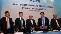 RUPST BCA memutuskan pembagian dividen sebesar Rp 4,9 triliun atau Rp 200 per saham. Pool/BCA.