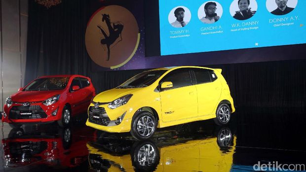 Agya TRD S (mobil berwarna kuning)