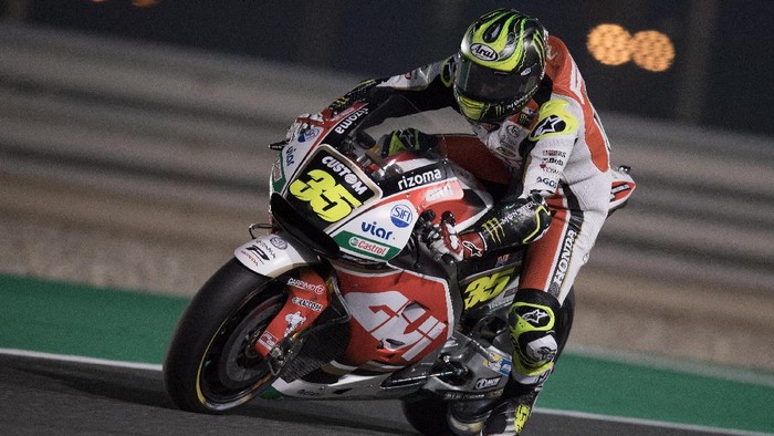 DOHA, QATAR - MARCH 24: Cal Crutchlow of Great Britain and LCR Honda heads down a straight during the MotoGp of Qatar - Free Practice at Losail Circuit on March 24, 2017 in Doha, Qatar.  (Photo by Mirco Lazzari gp/Getty Images)