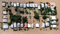 Begini penampakan banjir di Rockhampton dari udara. AAP/Dan Peled/via REUTERS.