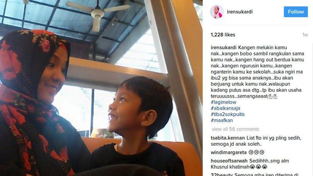 Haru! Begini Posting-an Renita Sukardi saat Rindu Pelukan Anak