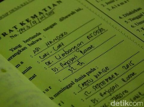 Surat Kematian Adi Handoko