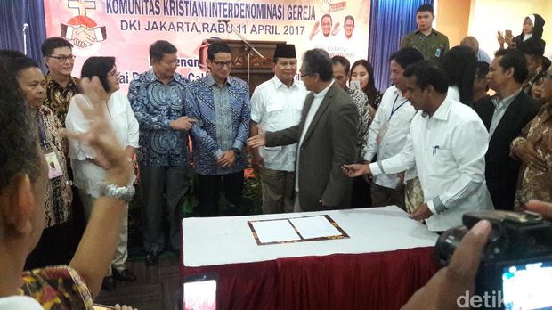 Prabowo hadiri deklarasi Komunitas Kristiani untuk Anies-Sandi / 