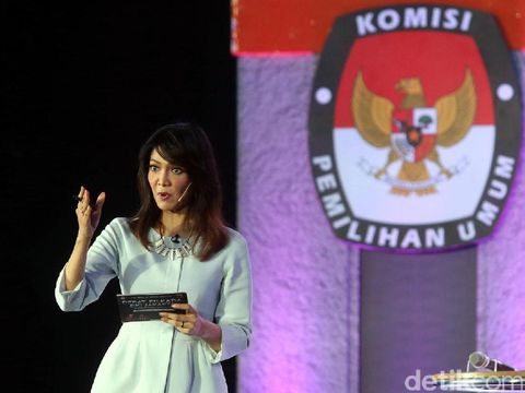 Ira Koesno di debat Pilkada DKI 2017.