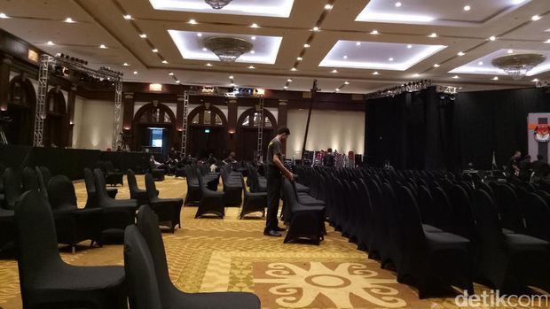 Persiapan debat terakhir di Hotel Bidakara / 