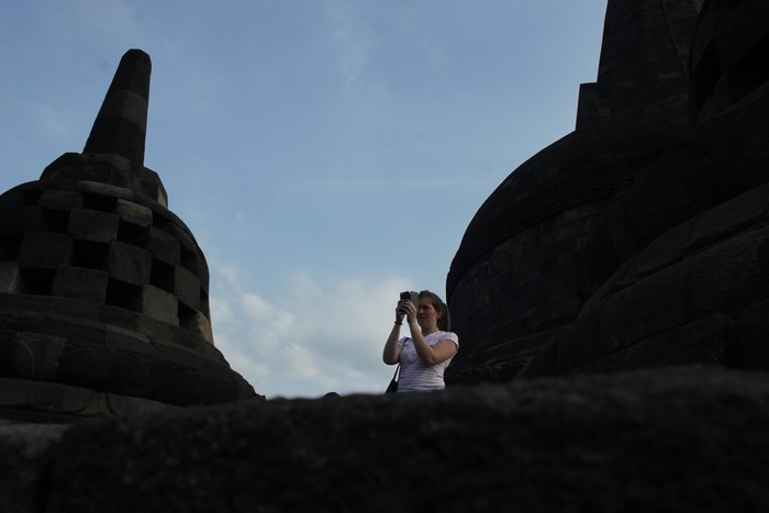 Sunrise Candi Borobudur difoto pada Jumat (14/4/2017)