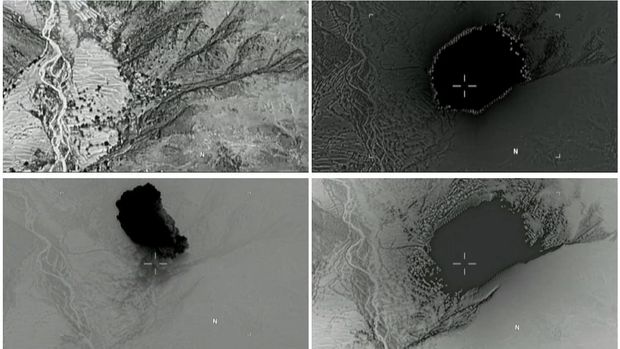 Foto citra satelit sebelum dan setelah serangan bom AS di Afghanistan