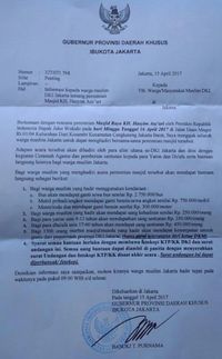 Surat peresmian Masjid Raya Jakarta yang disebut fitnah oleh Djarot