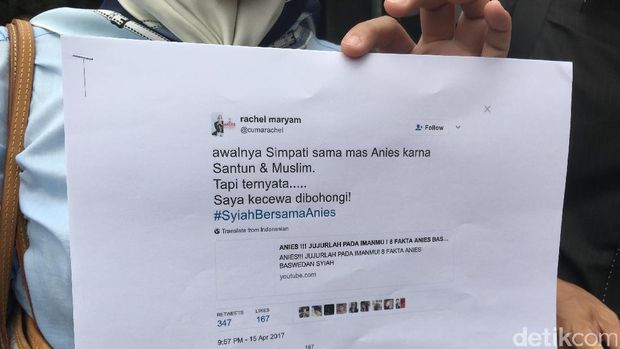 Rachel Maryam Polisikan Akun Twitter Palsu yang Ngetweet Soal Anies