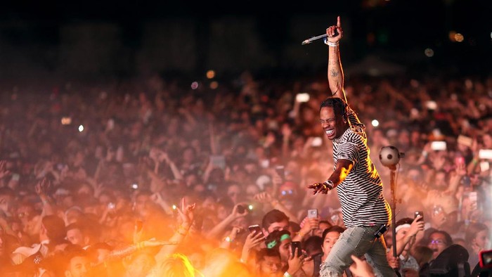 Rapper Travis Scott performs on the Outdoor Stage during day 1 of the Coachella Valley Music And Arts Festival