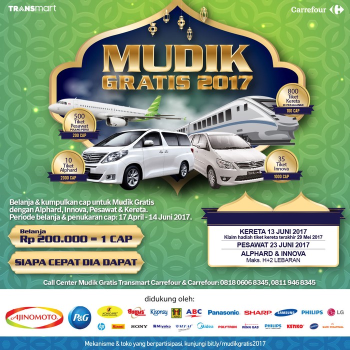 Mudik Gratis Transmart Carrefour 2017 Tawarkan Tiket Pesawat