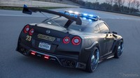 Di bonnet, pintu samping, dan bagian mobil terdapat decal Skyline Metro Police. Mobil memiliki spoiler yang berukuran besar di belakang, pelek yang tak kalah besar juga yakni 22 inci, serta fender yang lebar dari serat karbon. Foto: Response
