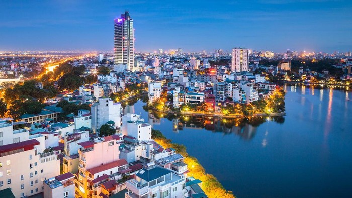 One corner of Hanoi when the city lights up
