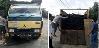 2 Truk Kol Diesel Memuat Kayu Pembalakan Liar Ditangkap di Dumai