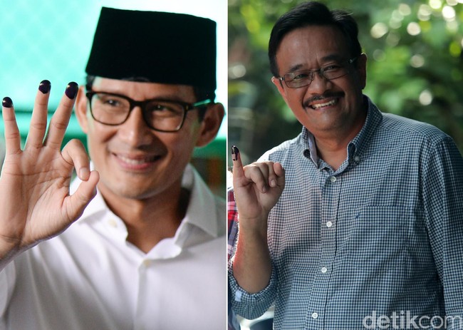 Kemesraan Djarot-Farida dan Kehangatan Keluarga Sandiaga di TPS