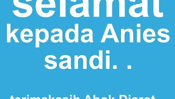 Sudah ada netizen yang mengucap selamat untuk Anies dan Sandi. Foto: istimewa