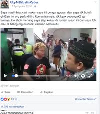 Postingan di Facebook.