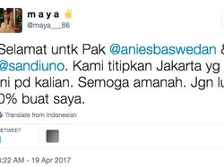 Ucapan Selamat dan DP 0% Sambut Kemenangan Anies-Sandi