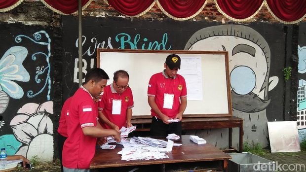 Perhitungan Suara di TPS Habib Rizieq Mulai, Warga Ramai Menonton