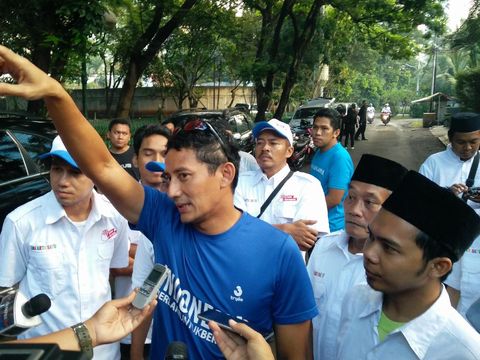 Sandiaga jogging cek TPS