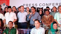 Usai quick count pada 19 April 2017, Ahok dan Djarot langsung menggelar jumpa pers di Hotel Pullman, Jakarta. Foto: Nathania Riris Michicco/detikcom