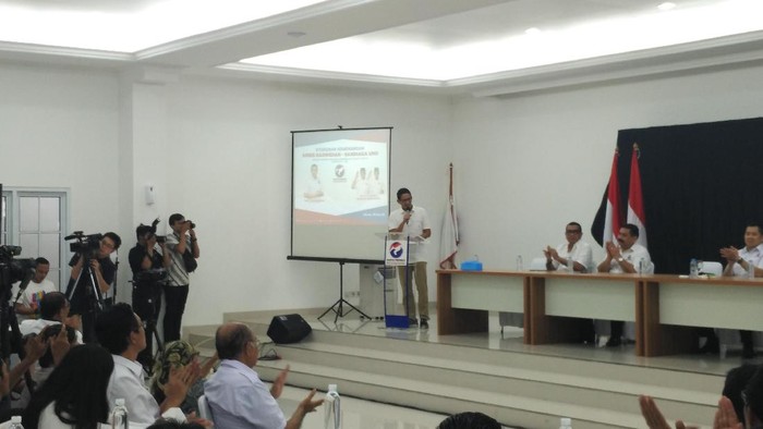 Hadiri Syukuran Perindo, Sandiaga Janji Rangkul Semua Golongan