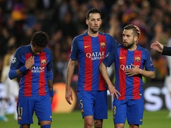 Inter Miami kabarnya memang ingin membuat Messi bereuni dengan beberapa mantan rekannya. Alba dan Busquets adalah mantan rekan setim Messi di Barcelona. (Foto: REUTERS/Albert Gea)