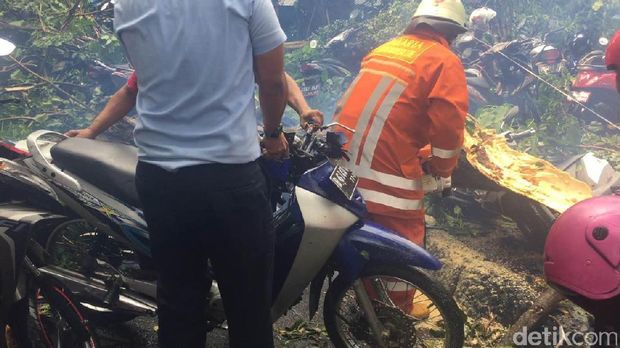 Petugas melakukan evakuasi.