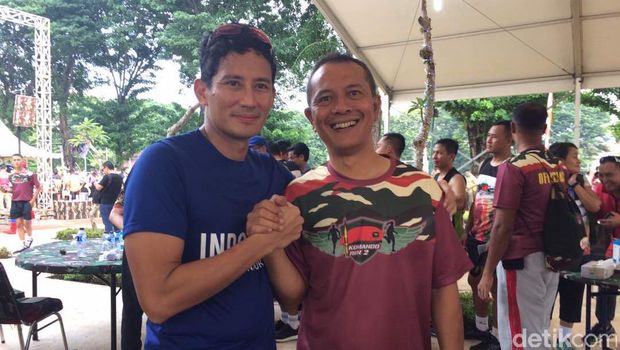 Sandiaga Naik Ojek Online untuk Hadiri Komando Run 2