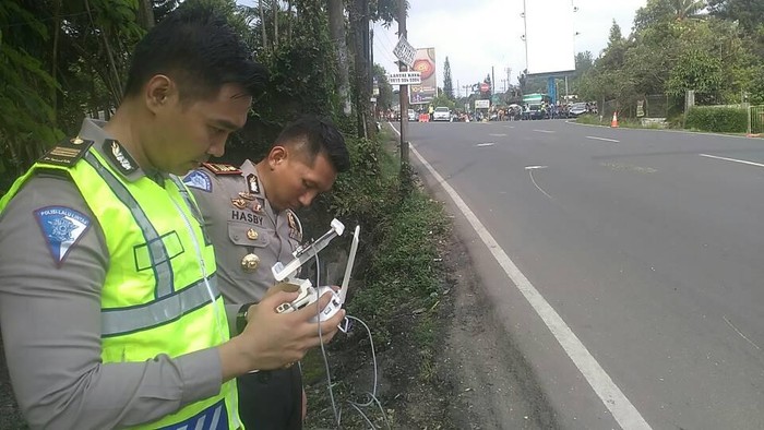 Gunakan Drone, Begini Cara Polisi Olah TKP Kecelakaan Maut Puncak